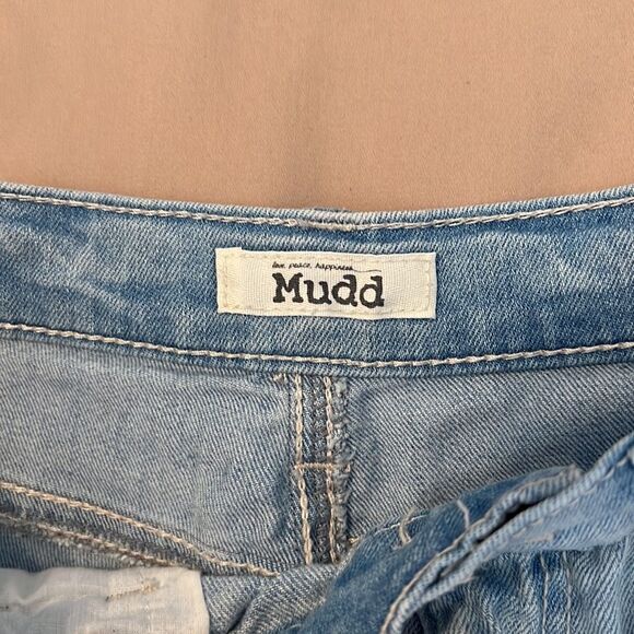 MUDD size 7 distressed denim shorts fab with cowboy boots or flip flops EUC - Picture 11 of 14